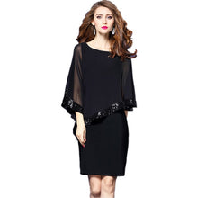 Load image into Gallery viewer, 2018 Runway fashion Chiffon dress women summer sequins embroidered batwing sleeve slim dress sexy party dresses Vestido elbise
