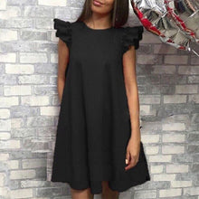 Load image into Gallery viewer, Summer Dresses Women Elegant Sleeveless O-neck Cherrykeke Mini Vestidos Casual Solid Loose Elbise Female Dresses Womens
