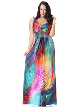Load image into Gallery viewer, Women Summer Holiday Beach Dress Plus Size 7XL Printed Long Maxi Dress Sexy Open Back Elbise Robe ete Jurk Robe Longue