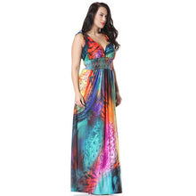 Load image into Gallery viewer, Women Summer Holiday Beach Dress Plus Size 7XL Printed Long Maxi Dress Sexy Open Back Elbise Robe ete Jurk Robe Longue