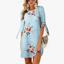 Load image into Gallery viewer, Women Summer Dress Boho Style Floral Print Chiffon Beach Dress 2019 Tunic Sundress Loose Mini Party Dress Vestidos Plus Size 5XL