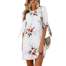 Load image into Gallery viewer, Women Summer Dress Boho Style Floral Print Chiffon Beach Dress 2019 Tunic Sundress Loose Mini Party Dress Vestidos Plus Size 5XL