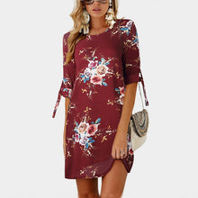 Load image into Gallery viewer, Women Summer Dress Boho Style Floral Print Chiffon Beach Dress 2019 Tunic Sundress Loose Mini Party Dress Vestidos Plus Size 5XL