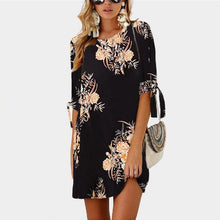 Load image into Gallery viewer, Women Summer Dress Boho Style Floral Print Chiffon Beach Dress 2019 Tunic Sundress Loose Mini Party Dress Vestidos Plus Size 5XL
