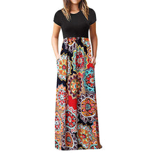 Load image into Gallery viewer, 2019 vetement femme Women's vestido sexy dress Casual Sleeve O-neck  Print Maxi  Tank  Long Dress clothes elbise sundress