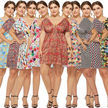 Load image into Gallery viewer, Elegant Loose Dress Plus Size Beach Dress Women Summer Sexy Bodycon Mini Dresses Boho Floral Party Dress Vestidos Robe Femme