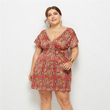 Load image into Gallery viewer, Elegant Loose Dress Plus Size Beach Dress Women Summer Sexy Bodycon Mini Dresses Boho Floral Party Dress Vestidos Robe Femme