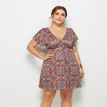 Load image into Gallery viewer, Elegant Loose Dress Plus Size Beach Dress Women Summer Sexy Bodycon Mini Dresses Boho Floral Party Dress Vestidos Robe Femme
