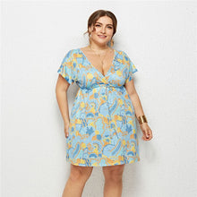 Load image into Gallery viewer, Elegant Loose Dress Plus Size Beach Dress Women Summer Sexy Bodycon Mini Dresses Boho Floral Party Dress Vestidos Robe Femme