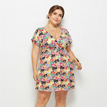 Load image into Gallery viewer, Elegant Loose Dress Plus Size Beach Dress Women Summer Sexy Bodycon Mini Dresses Boho Floral Party Dress Vestidos Robe Femme