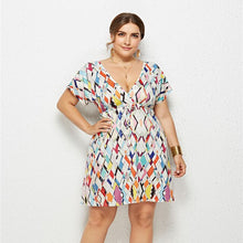 Load image into Gallery viewer, Elegant Loose Dress Plus Size Beach Dress Women Summer Sexy Bodycon Mini Dresses Boho Floral Party Dress Vestidos Robe Femme