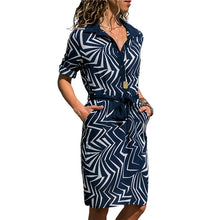Load image into Gallery viewer, 2019 Summer Beach Long Sleeve Shirt Dress Chiffon Boho Dresses Women Casual Striped Print A-line Mini Party Dress Vestidos