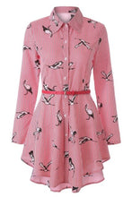 Load image into Gallery viewer, 2019 Explosions Spring Autumn Shirt Dress Women Turn-down Collar Full Sleeves Casual Striped Button Belt Dresses Mini Vestidos