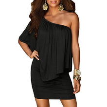Load image into Gallery viewer, Army green Women Mini Dress 2019 Summer Style Off Shoulder Sexy Party Dresses Vestidos Black Beach Casual Slash Neck Dress
