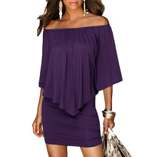 Load image into Gallery viewer, Army green Women Mini Dress 2019 Summer Style Off Shoulder Sexy Party Dresses Vestidos Black Beach Casual Slash Neck Dress