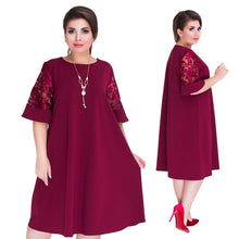 Load image into Gallery viewer, 2019 Summer Plus Size Women Clothing  Dress Blue A-line Loose Women Dress Lace Casual Office Dress 5XL 6XL Large Dress Vestidos