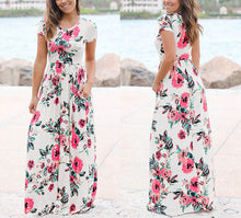 Load image into Gallery viewer, 2019 Fashion Women Print Long Boho Beach Dress Summer Dress O-Neck Long Sleeve Flower Maxi Dress Vestidos Dress Women
