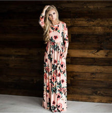 Load image into Gallery viewer, 2019 Fashion Women Print Long Boho Beach Dress Summer Dress O-Neck Long Sleeve Flower Maxi Dress Vestidos Dress Women