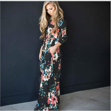 Load image into Gallery viewer, 2019 Fashion Women Print Long Boho Beach Dress Summer Dress O-Neck Long Sleeve Flower Maxi Dress Vestidos Dress Women