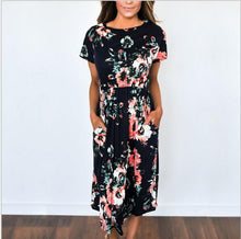 Load image into Gallery viewer, 2019 Fashion Women Print Long Boho Beach Dress Summer Dress O-Neck Long Sleeve Flower Maxi Dress Vestidos Dress Women