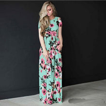Load image into Gallery viewer, 2019 Fashion Women Print Long Boho Beach Dress Summer Dress O-Neck Long Sleeve Flower Maxi Dress Vestidos Dress Women