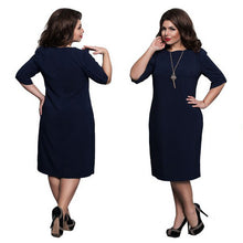 Load image into Gallery viewer, Fashionable loose women dresses new 2019 plus size 6xl women clothing half sleeve vestidos casual o-neck summer elegant dress