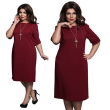 Load image into Gallery viewer, Fashionable loose women dresses new 2019 plus size 6xl women clothing half sleeve vestidos casual o-neck summer elegant dress