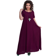 Load image into Gallery viewer, Elegant 5XL Brand New Women Autumn Dress Plus Size 6XL Blue Red Short Sleeve Loose Long Dress Party Large Size Dresses Vestidos