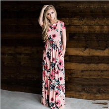 Load image into Gallery viewer, Hot O-Neck Long Boho Beach Dress Casual Long Sleeve Floral Print Women Dress Elegant Beach Party Dresses 3XL Tunic Vestidos