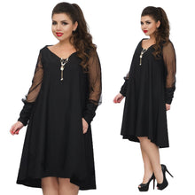 Load image into Gallery viewer, Plus size Elegant women dress mesh party dress 5XL 6XL large size loose summer dress casual black beach dress female vestidos