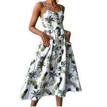 Load image into Gallery viewer, Sexy Summer Dress Women Sleeveless Pocket Bohemian Dress 2019  Hot Beach Holiday Print Floral Vestidos