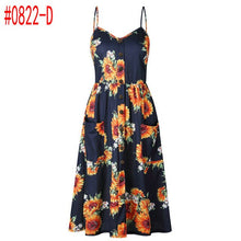 Load image into Gallery viewer, Sexy Summer Dress Women Sleeveless Pocket Bohemian Dress 2019  Hot Beach Holiday Print Floral Vestidos