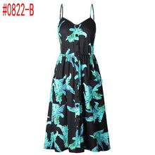 Load image into Gallery viewer, Sexy Summer Dress Women Sleeveless Pocket Bohemian Dress 2019  Hot Beach Holiday Print Floral Vestidos
