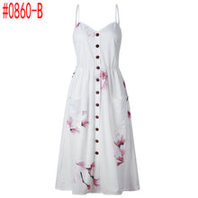 Load image into Gallery viewer, Sexy Summer Dress Women Sleeveless Pocket Bohemian Dress 2019  Hot Beach Holiday Print Floral Vestidos