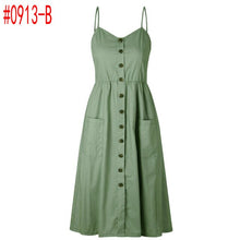 Load image into Gallery viewer, Sexy Summer Dress Women Sleeveless Pocket Bohemian Dress 2019  Hot Beach Holiday Print Floral Vestidos