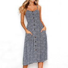Load image into Gallery viewer, Summer Sexy Women Dress Ladies Print Floral Long Boho Bohemian Beach Summer Sleeveless Pocket Dress Vestido
