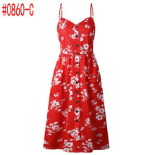 Load image into Gallery viewer, Summer Sexy Women Dress Ladies Print Floral Long Boho Bohemian Beach Summer Sleeveless Pocket Dress Vestido