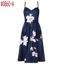 Load image into Gallery viewer, Summer Sexy Women Dress Ladies Print Floral Long Boho Bohemian Beach Summer Sleeveless Pocket Dress Vestido