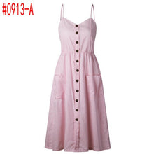 Load image into Gallery viewer, Summer Sexy Women Dress Ladies Print Floral Long Boho Bohemian Beach Summer Sleeveless Pocket Dress Vestido