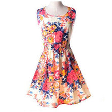 Load image into Gallery viewer, Vogue Print Tank Summer Dresses Women Casual Sexy Sleeveless Chiffon Slim Dress Female Bohemian Plus Size Beach Dress For Ladies