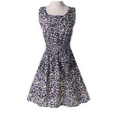 Load image into Gallery viewer, Vogue Print Tank Summer Dresses Women Casual Sexy Sleeveless Chiffon Slim Dress Female Bohemian Plus Size Beach Dress For Ladies