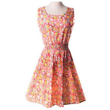 Load image into Gallery viewer, Vogue Print Tank Summer Dresses Women Casual Sexy Sleeveless Chiffon Slim Dress Female Bohemian Plus Size Beach Dress For Ladies