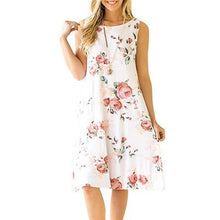 Load image into Gallery viewer, O-Neck Sleeveless Printed Mini Dresses Women Casual Loose Breathable Vintage Elegant Party Dress Summer Beach Dress Vestidos New