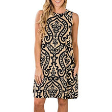 Load image into Gallery viewer, O-Neck Sleeveless Printed Mini Dresses Women Casual Loose Breathable Vintage Elegant Party Dress Summer Beach Dress Vestidos New