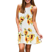 Load image into Gallery viewer, O-Neck Sleeveless Printed Mini Dresses Women Casual Loose Breathable Vintage Elegant Party Dress Summer Beach Dress Vestidos New