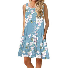 Load image into Gallery viewer, O-Neck Sleeveless Printed Mini Dresses Women Casual Loose Breathable Vintage Elegant Party Dress Summer Beach Dress Vestidos New
