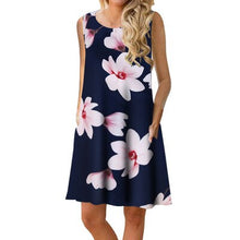 Load image into Gallery viewer, O-Neck Sleeveless Printed Mini Dresses Women Casual Loose Breathable Vintage Elegant Party Dress Summer Beach Dress Vestidos New