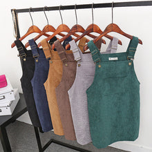 Load image into Gallery viewer, Solid Straight Mini Dresses Women Summer Casual Loose Spaghetti Strap Dress Female Fashion Pockets Metal Buckle Dress Wild New