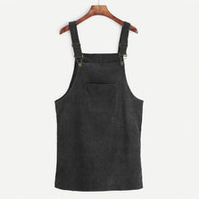 Load image into Gallery viewer, Solid Straight Mini Dresses Women Summer Casual Loose Spaghetti Strap Dress Female Fashion Pockets Metal Buckle Dress Wild New