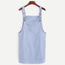 Load image into Gallery viewer, Solid Straight Mini Dresses Women Summer Casual Loose Spaghetti Strap Dress Female Fashion Pockets Metal Buckle Dress Wild New